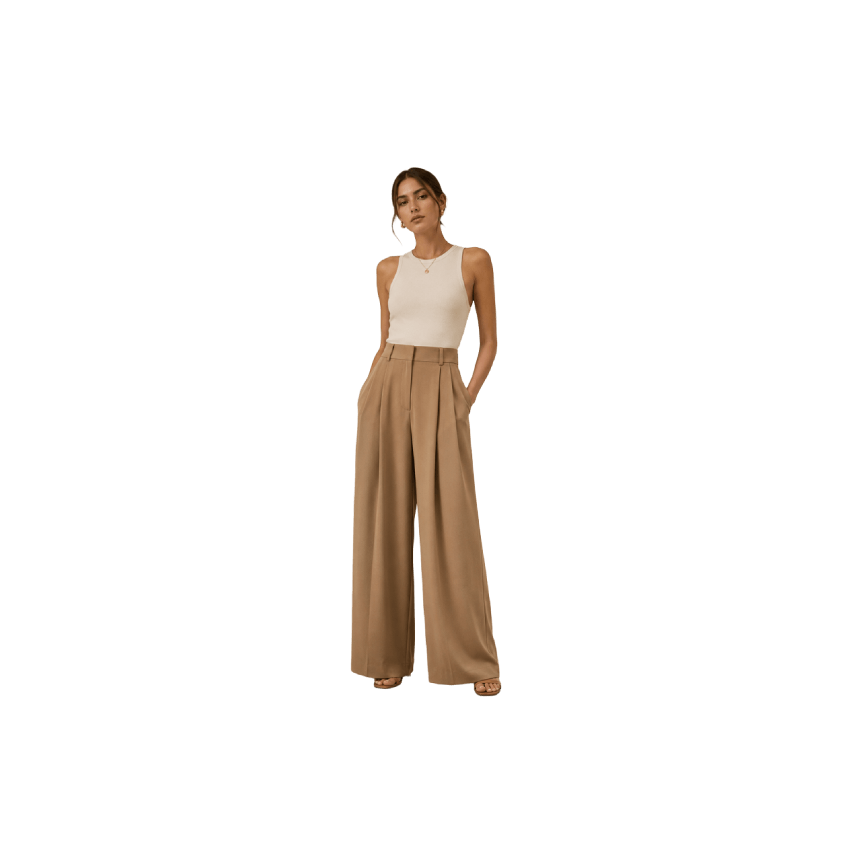 Ameline Pleated Wide-Leg Trousers