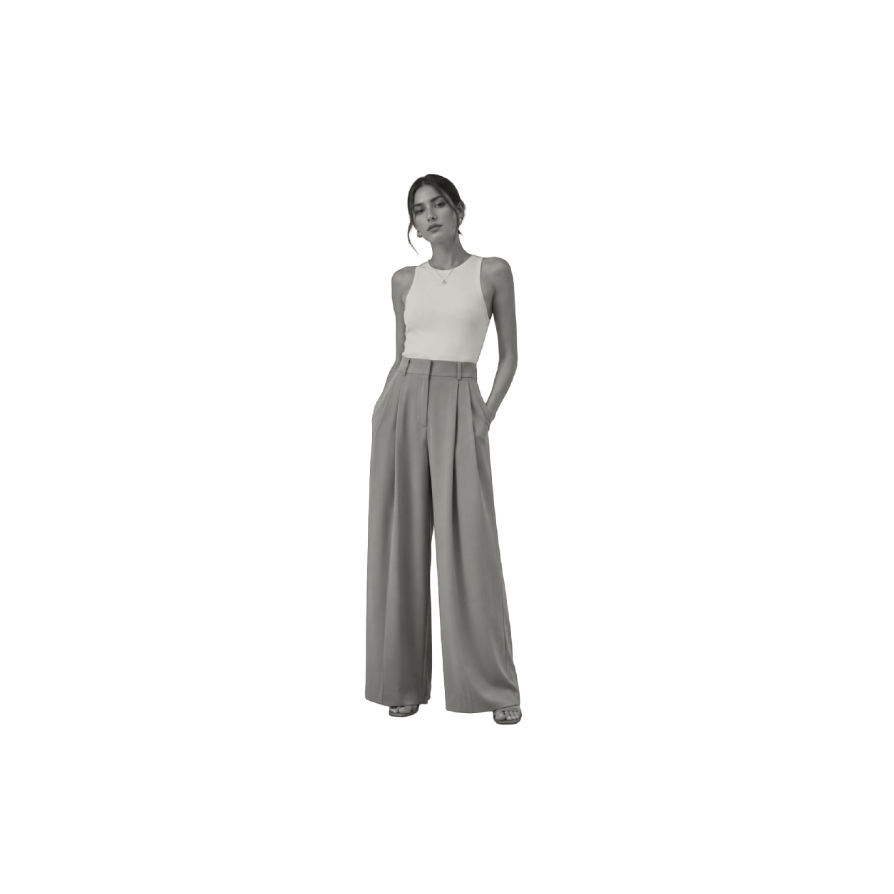 Ameline Pleated Wide-Leg Trousers alternate view
